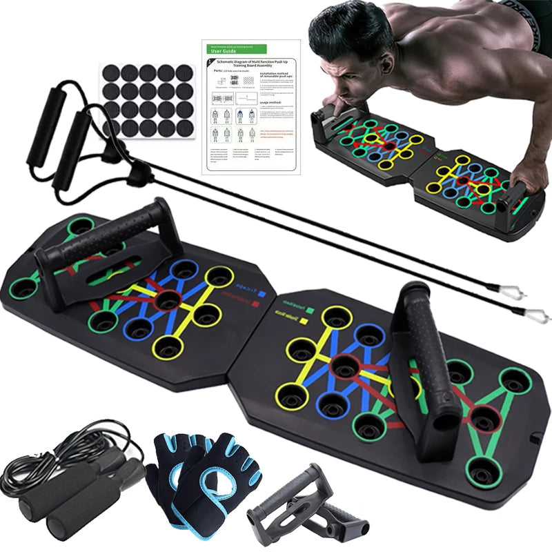 Push-up Board Set Portable Multifunctional Push-up Bar Foldable Fitness Equipment For Chest Abdomen Arms/Back Training